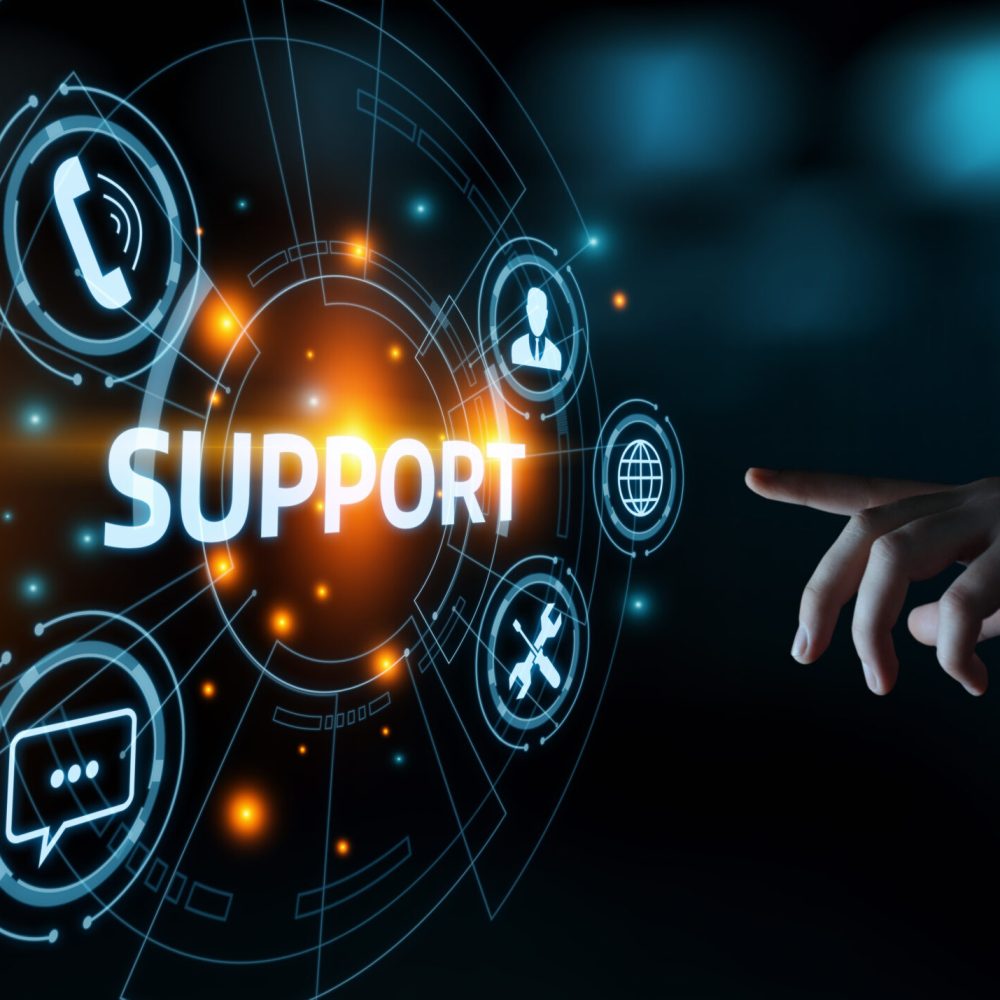 Technical Support Center Customer Service Internet Business Technology Concept.